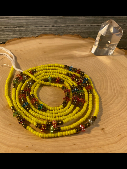 Harmonious Insight’s Waist Beads - Flower, Yellow, Gold