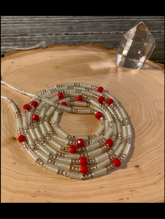 Harmonious Insight’s Waist Beads - Glow In The Dark, Clear, Red