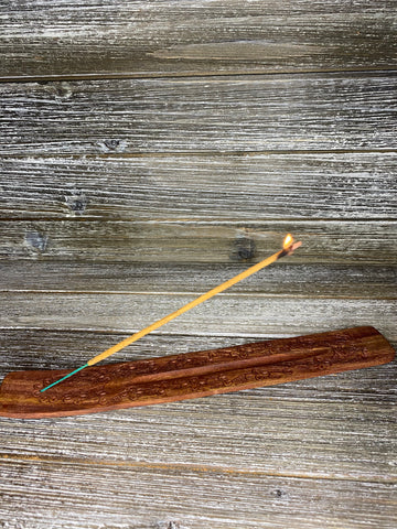 Brown Wooden Incense Boat