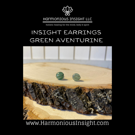 INSIGHT Earrings - Sterling Silver and Tumbled Green Aventurine Studs