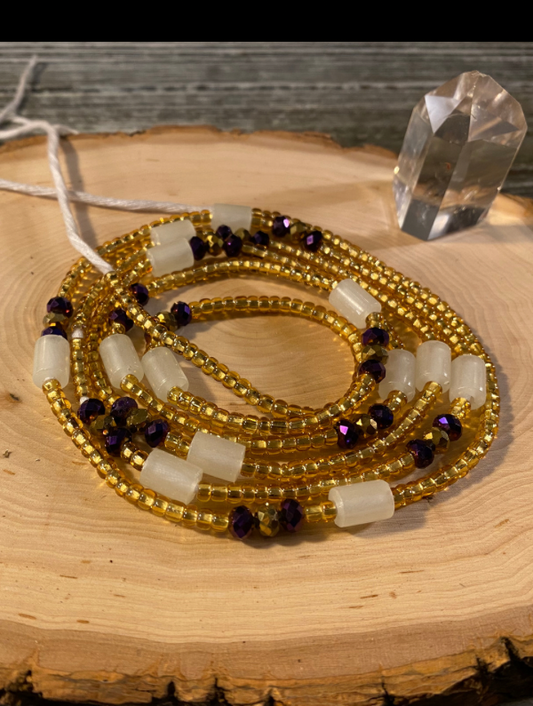 Harmonious Insight’s Waist Beads - Glow In The Dark, Gold, Purple