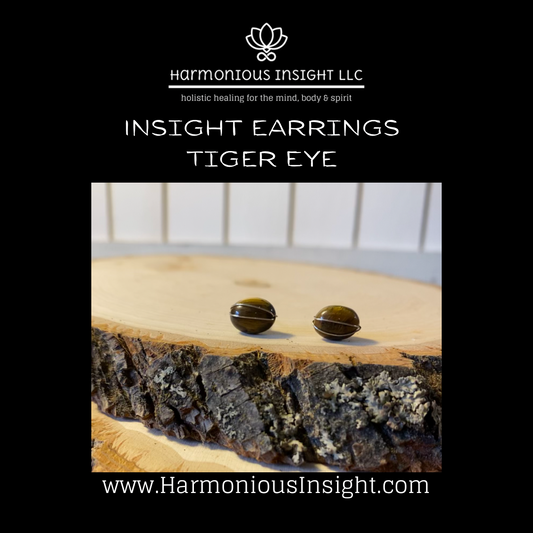 INSIGHT Earrings - Sterling Silver and Tumbled Tiger Eye Studs
