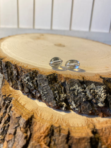 INSIGHT Earrings - Sterling Silver and Tumbled Clear Quartz Studs